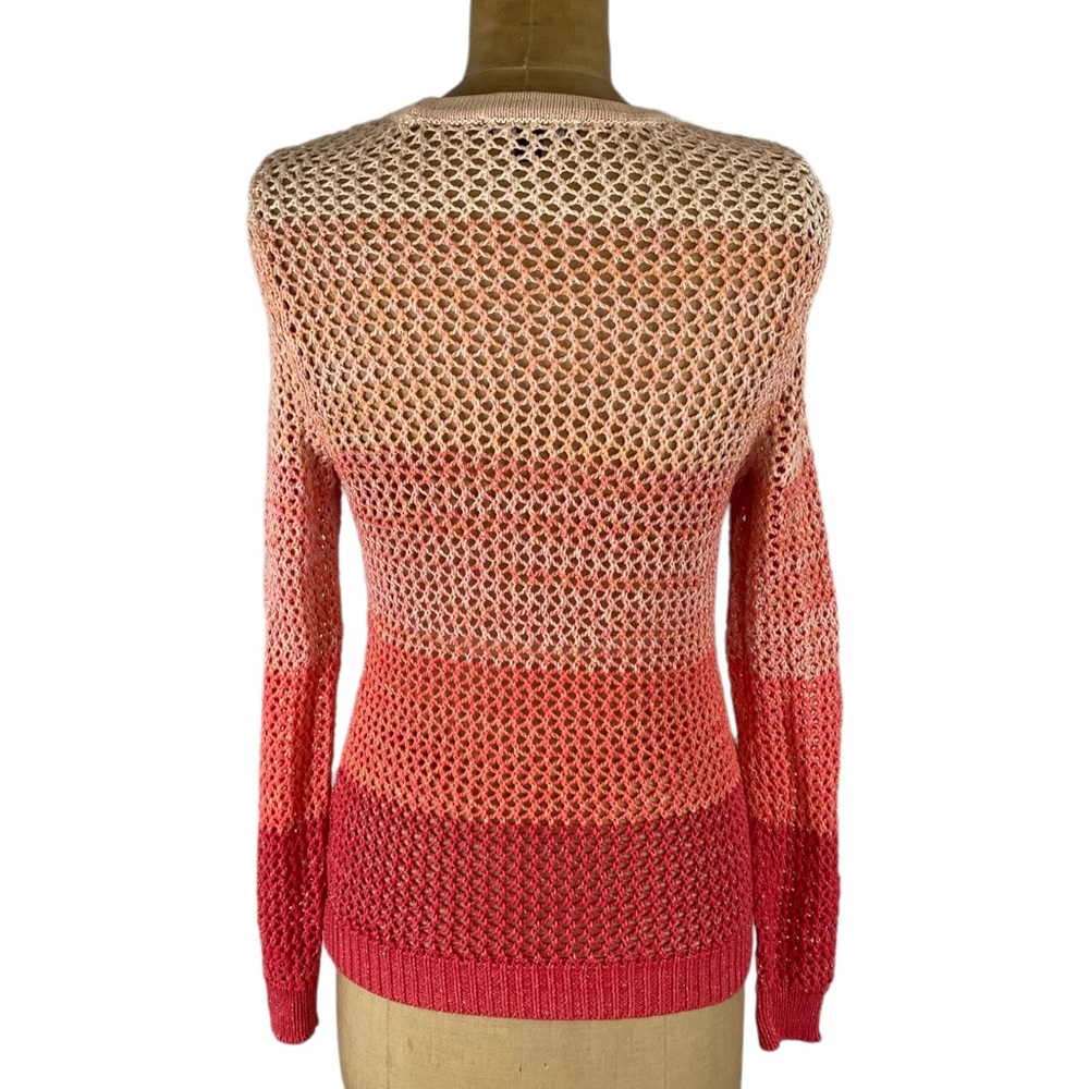 INC Orange Ombré Metallic Detail Loose Knit Sweater Size S - Picture 8 of 12